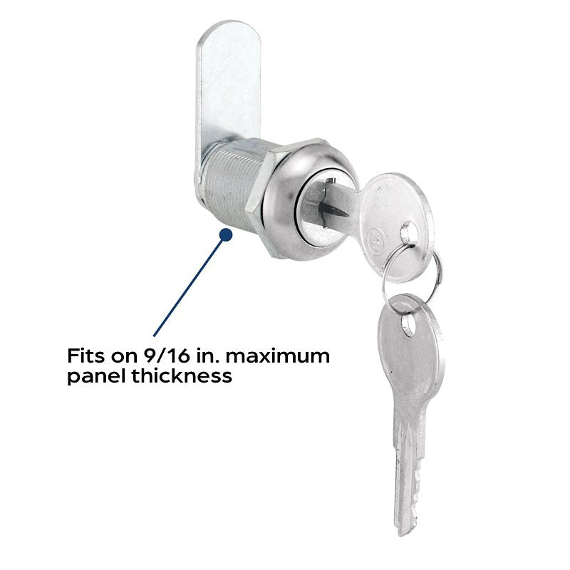 Defender Security U 9943 Drawer and Cabinet Lock, Stainless Steel, Keyed Lock, Y11 Yale Keyway