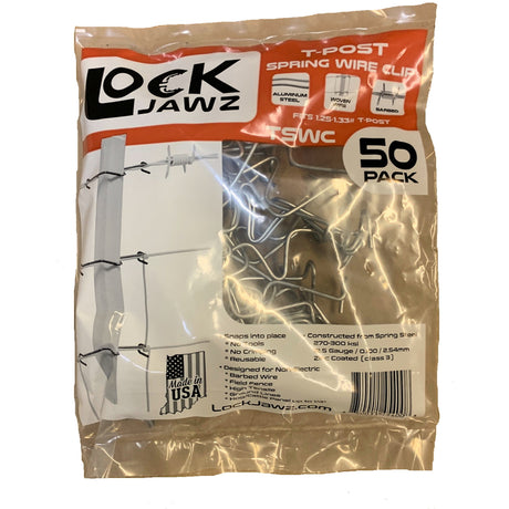 LockJawz 2 in. H X 10 in. W X 14 in. L 12 Ga. Silver Steel T-Post Clip