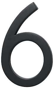 Hy-Ko FM-6 Architectural Series FM-6/6 House Number, Character: 6, 6 in H Character, Black Character, Pack of 3