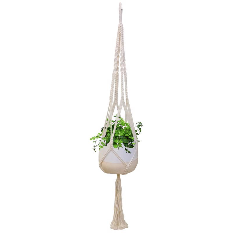 Trendspot Macrame 4.7 in. H X 5.7 in. W X 5.7 in. D X 5.5 in. D Ceramic Planter White, Pack of 2