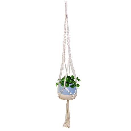 Trendspot Macrame 4.7 in. H X 5.7 in. W X 5.7 in. D X 5.5 in. D Ceramic Planter Aqua, Pack of 2