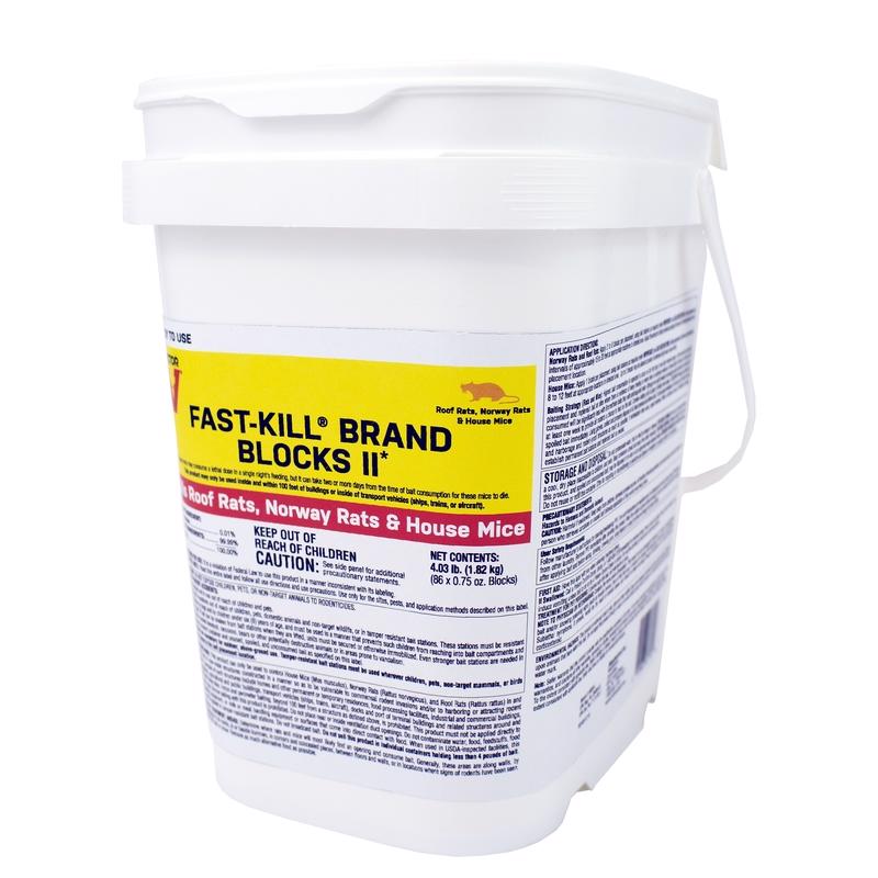 Victor Fast-Kill Brand Blocks II Toxic Oat Rodenticide Bait Blocks For Mice and Rats 4 lb