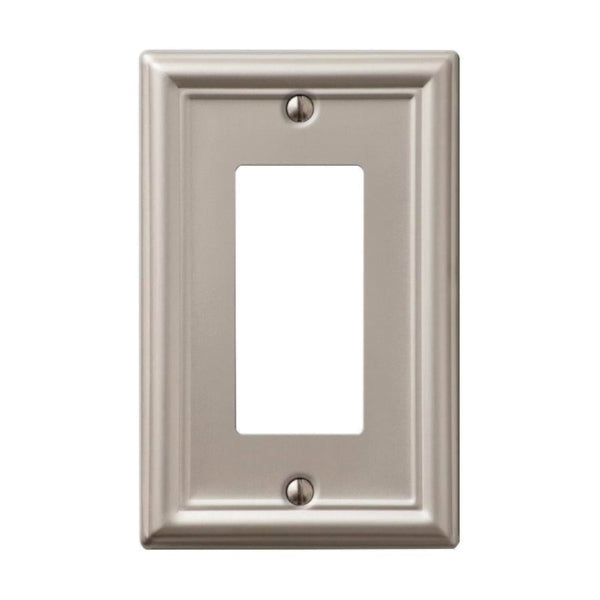 AmerTac Chelsea 149RBN Wallplate, 4-7/8 in L, 3-1/8 in W, 1 -Gang, Steel, Brushed Nickel