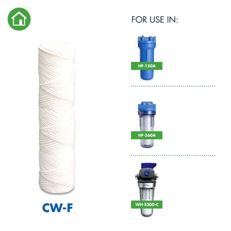 Culligan CW-F Water Filter Cartridge, 10 um Filter, Polypropylene Wound Filter Media