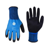 General Electric Unisex Dipped Gloves Black/Blue XL 1 pair, Pack of 12