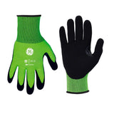 General Electric Unisex Dipped Gloves Black/High-Vis Green XL 1 pair