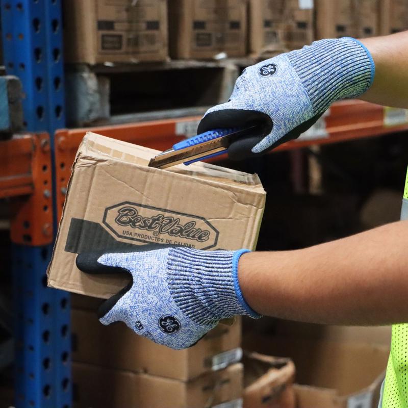 General Electric Unisex Dipped Gloves Black/Blue XL 1 pair
