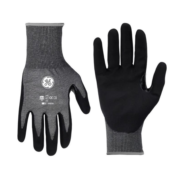 General Electric Unisex Dipped Gloves Black/Gray L 1 pair