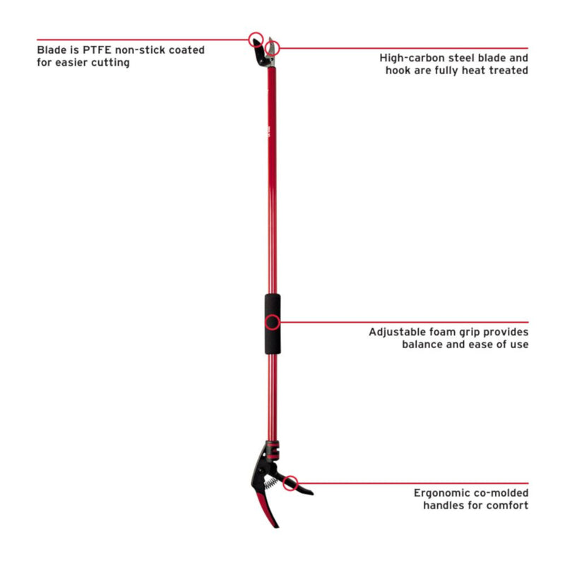 Corona LR 3460 Pruning Shear, 1/2 in Cutting Capacity, HCS Blade, Aluminum Handle, Ergonomic Handle, 46 in OAL
