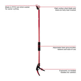 Corona LR 3460 Pruning Shear, 1/2 in Cutting Capacity, HCS Blade, Aluminum Handle, Ergonomic Handle, 46 in OAL