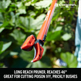 Corona LR 3460 Pruning Shear, 1/2 in Cutting Capacity, HCS Blade, Aluminum Handle, Ergonomic Handle, 46 in OAL
