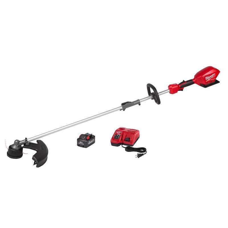 Milwaukee 2825-21ST String Trimmer, 8 Ah, 18 V Battery, Lithium-Ion Battery, 0.08 to 0.095 in Dia Line, Black/Red