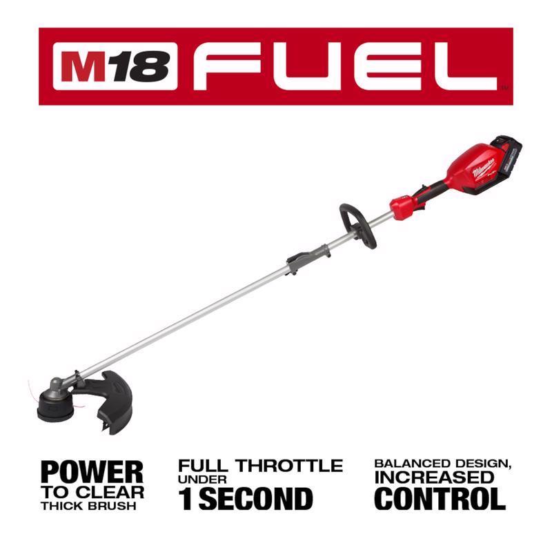 Milwaukee 2825-21ST String Trimmer, 8 Ah, 18 V Battery, Lithium-Ion Battery, 0.08 to 0.095 in Dia Line, Black/Red