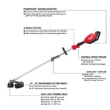 Milwaukee 2825-21ST String Trimmer, 8 Ah, 18 V Battery, Lithium-Ion Battery, 0.08 to 0.095 in Dia Line, Black/Red