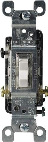 Leviton 1461-GLW Switch, 15 A, 120 V, Push-In Terminal, Thermoplastic Housing Material, Clear