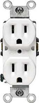 Leviton 218-05248-WCP Duplex Receptacle, Thermoplastic, White, 2-Pole, 15 A, Push-In, Side Wiring, 14 AWG Wire