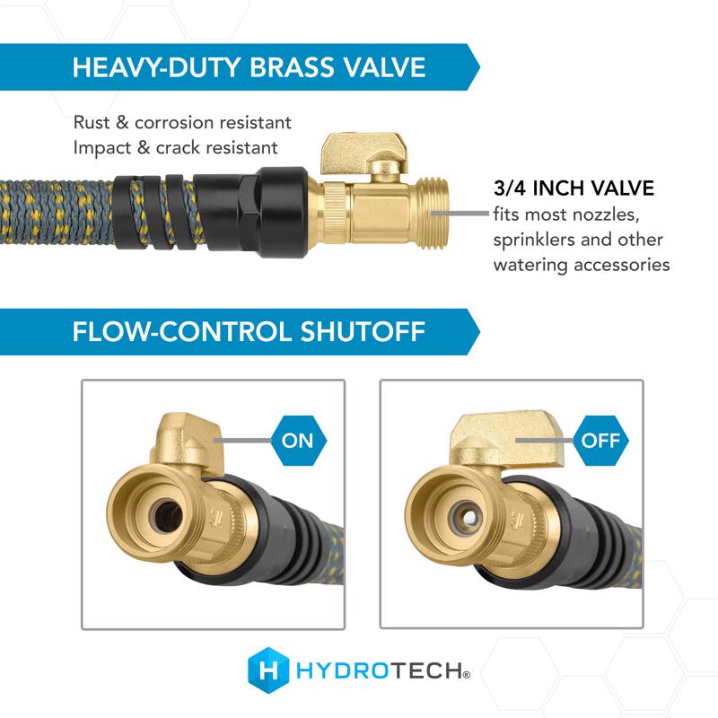Hydrotech 5/8 in. D X 100 ft. L Medium Duty Professional Grade Expandable Lightweight Garden Hose