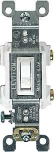 Leviton RS115-WCP Switch, 15 A, 120 V, 3-Position, Push-In Terminal, Thermoplastic Housing Material, White