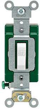 Leviton 03032-2WS Toggle Switch, 30 A, 120/277 VAC, Back and Side Terminal, Thermoplastic Housing Material, White