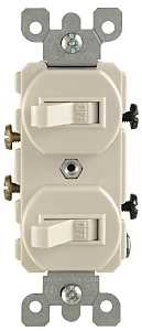Leviton R56-05224-2TS Combination Switch, 1 -Pole, 15 A, 120/277 V, Wall Mounting, Light Almond