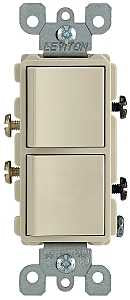 Leviton R51-05634-0IS Combination Switch, 15 A, 120/277 V, SPST, Lead Wire Terminal