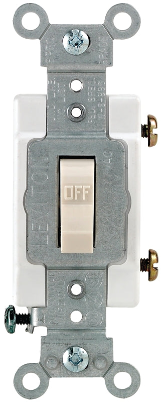 Leviton S06-CS115-2TS Switch, 15 A, 120/277 V, Push-In Terminal, Thermoplastic Housing Material, Light Almond