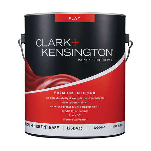 Clark+Kensington Flat Enamel Tint Base Mid-Tone Base Paint + Primer Interior 1 gal, Pack of 4