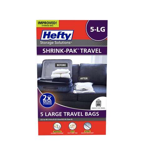 Hefty Shrink-Pak Clear Storage Bag, Pack of 3