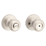 Kwikset 300T 15 CP Privacy Lockset, Satin Nickel, 1-7/8 in Dia Knob