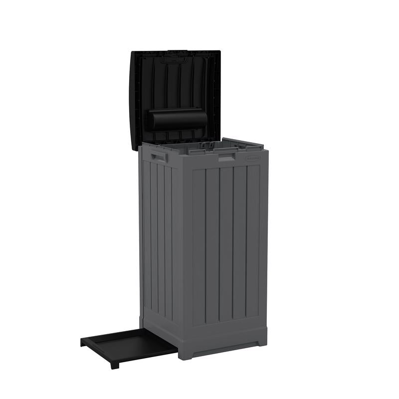 Suncast Trash Hideaway 39 gal Peppercorn Resin Trash Can Lid Included