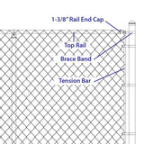 Yardlink Silver Aluminum Chain Link Rail End Cap 1 pk