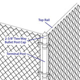 Yardlink Silver Aluminum Chain Link Bullet Cap 1 pk