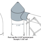 Yardlink Silver Aluminum Chain Link Bullet Cap 1 pk