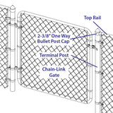 Yardlink Silver Aluminum Chain Link Bullet Cap 1 pk