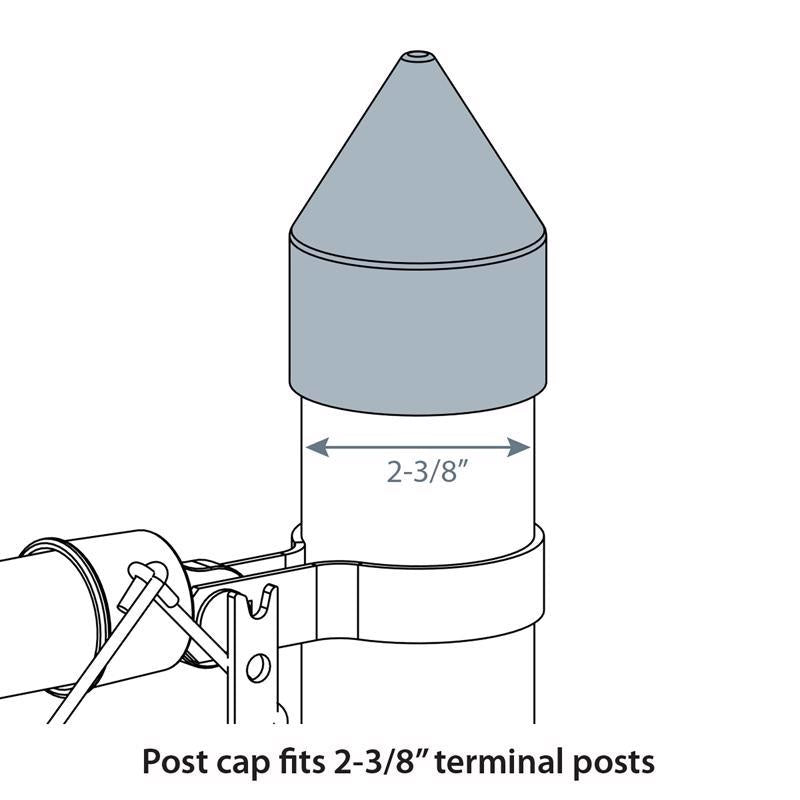 Yardlink Silver Aluminum Chain Link Bullet Cap 1 pk