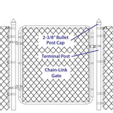 Yardlink Silver Aluminum Chain Link Bullet Cap 1 pk