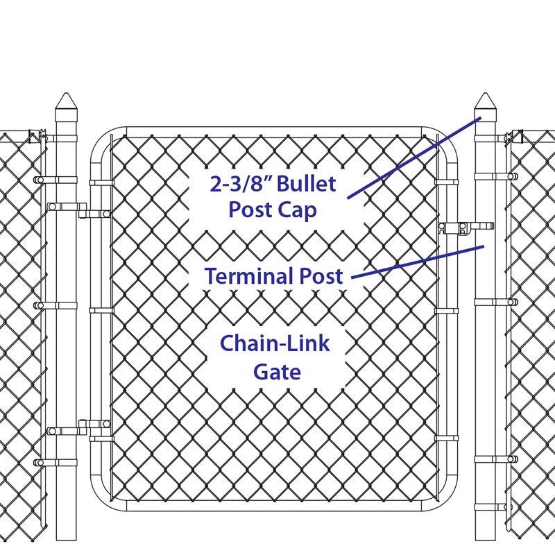 Yardlink Silver Aluminum Chain Link Bullet Cap 1 pk