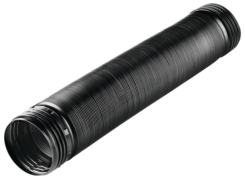 Amerimax 54021 Drain Pipe Tubing, Solid Flex, 4 in, PVC, Black, 8 ft L
