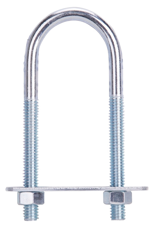 ProSource LR344 U-Bolt, 5/16 in Thread, 2-3/8 in L Thread, Steel, Zinc, Pack of 10