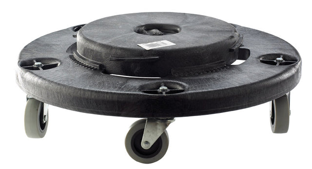 Rubbermaid Brute 250 lb Black Plastic Wheeled Garbage Can Dolly, Pack of 2