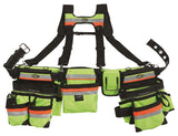 Bucket Boss 55185-HVOY Framer's Rig, 52 in Waist, Poly Fabric, Black/Yellow, 29-Pocket