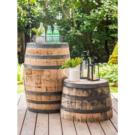 Real Wood Products Jack Daniel's 35 in. H X 26 in. W X 26 in. D Oak Whiskey Barrel Barrel Brown
