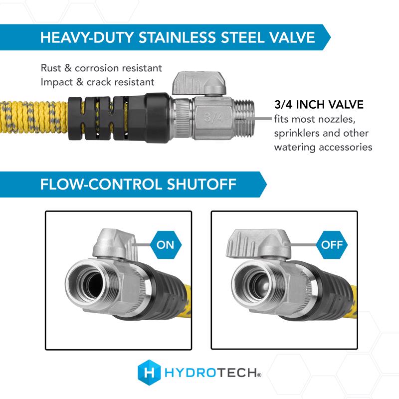 Hydrotech ProSeries 3/4 in. D X 100 ft. L Heavy Duty Professional Grade Expandable Flexible Garden H, Pack of 3