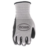 Boss Unisex Indoor/Outdoor Tactile Grip Gloves Black/Gray XL 1 pair