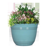 L&G 11 in. H X 14.5 in. W X 14.5 in. D X 14.5 in. D Polyresin Galileo Planter Aqua