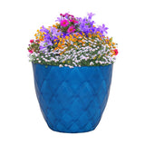 L&G 13.5 in. H X 16 in. D Polyresin Diamond Planter Blue