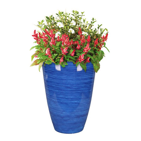 L&G 22 in. H X 16 in. D Polyresin Baja Planter Cobalt