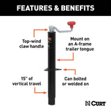 CURT Manual 5000 lb Trailer Jack