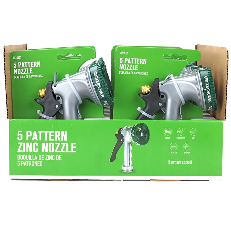 HomePlus 5 Pattern Adjustable Multi-Pattern Metal Hose Nozzle, Pack of 10