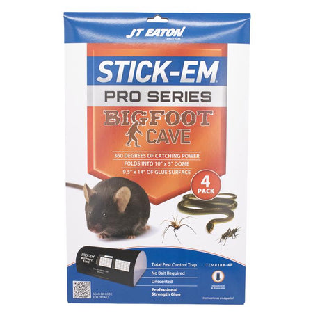 JT Eaton Stick-Em Pro Series Bigfoot Extra Large Glue Board Trap For Insects/Rodents/Snakes 4 pk, Pack of 12